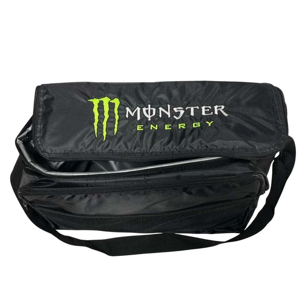 Monster Energy Insulated Cooler Bag Black Green Claw Logo Shoulder Strap 16x10x6